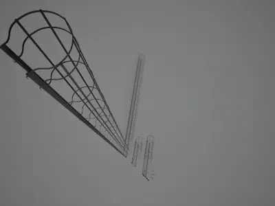 Three tunnel safety ladders 3D model