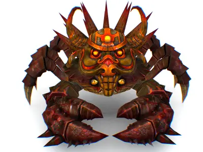Red Giant Crab Shell Crayfish Arthropods Sea Animal Low-poly 3D model