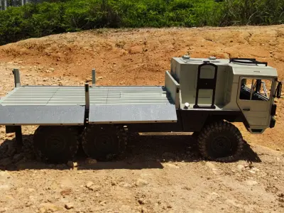 Crawler Cat 1 6x6 Sideboard Flatbed - 1-10 RC body attachment 3D print model