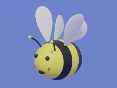 Cute Cartoon Bee 3D model