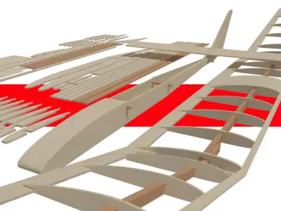 Balsa wood glider parts 3D model