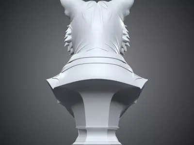 Cybernetic Tiger Warrior Bust Mecha Feline Statue PM-268 3D print model