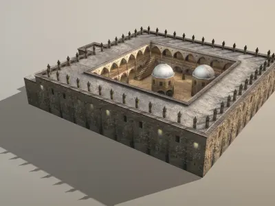 Cathedral Building Buyuk Han Mosque Cyprus Low-poly 3D model