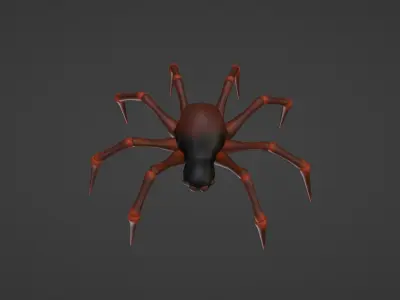 Textured rigged and animated spider Low-poly 3D model