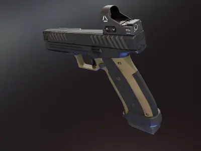 Laugo Alien Pistol Low-poly 3D model