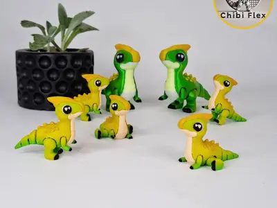 Flexi Mini Parasaurolophus Print In Place No Supports 3D print model