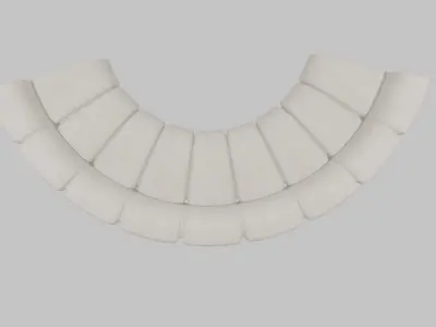Modern Curved Modular Fabric Sofa Free low-poly 3D model