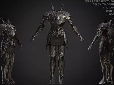 Dark Souls Black Knight Armor for Cosplay 3D print model