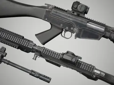 FN FAL Tactical Low-poly 3D model