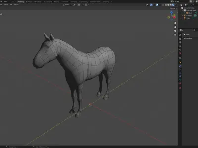 Low poly horse for Blender or OBJ Free low-poly 3D model