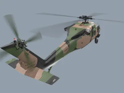 UH-60 Black Hawk Australian Army Basic Animation Low-poly 3D model