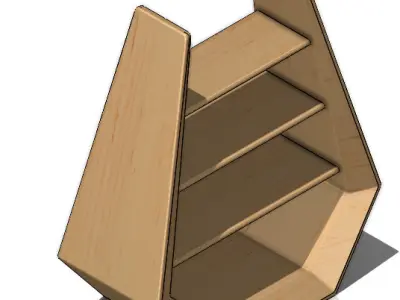 Special Wooden Showcase Free low-poly 3D model