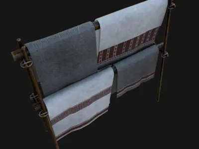 Carpet stall low poly 3d model  Free low-poly 3D model