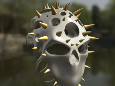 Alien Bio Spiked Mask  Futuristic  3D model