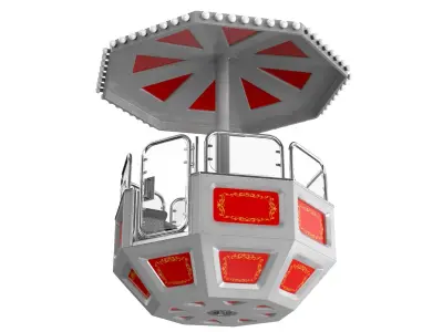Red Detailed Ferris Wheel Cart 3D model