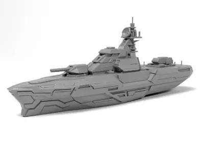 Sci-fi ship 3D print model
