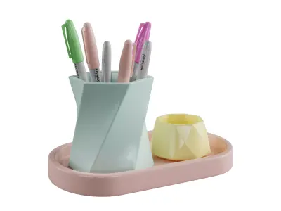 Pen Organiser 01 Free low-poly 3D model