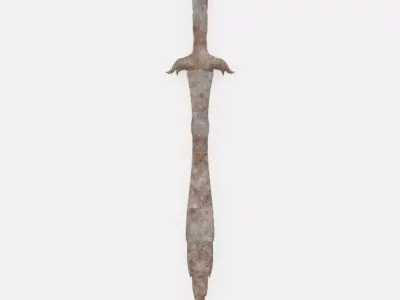 Ancient Rusted Relic Sword 3D model