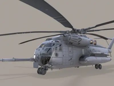 Realistic 3d model of CH-53E Super Stallion US Marines Low-poly 3D model