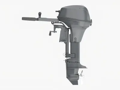 Outboard portable boat motor with tiller 3D model