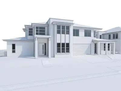 Townhouse 08 Low-poly 3D model