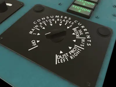 Mi-8MT Mi-17MT Left Overhead Panels Board English Low-poly 3D model