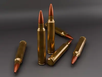 3D 7mm bullet model 3D model
