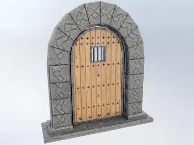 Medieval Door Low-poly 3D model