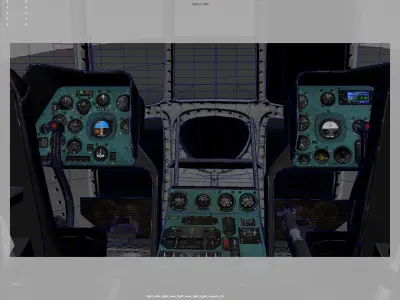 Rescue helicopter Low-poly 3D model