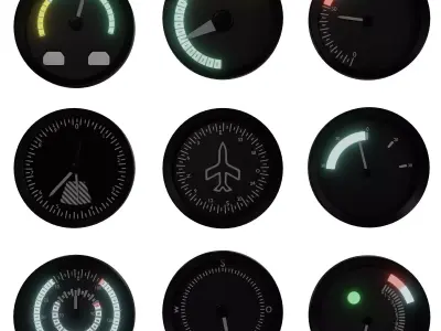 Tachometer odometer gauge Low-poly 3D model