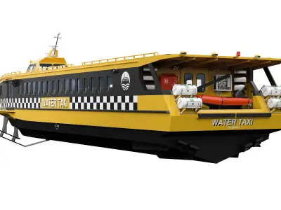 Fast Passanger ferry Yellow 3D model