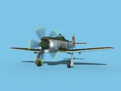 Hawker Sea Fury V15 RCAF 3D model