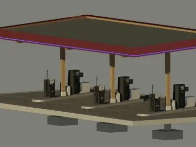 Gasstation Tankstelle 3D model