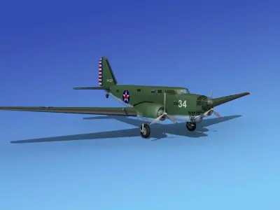 Douglas B-18A Bolo V03 3D model