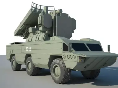 SA-8 Gecko 9K33A Osa Low-poly 3D model