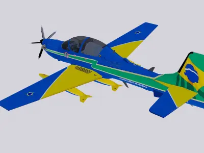 Embraer A-29A EMB 314 Super Tucano EDA 3D model