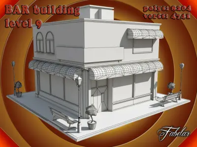 BAR level Low-poly 3D model