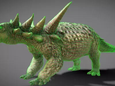 Sauropelta dinosaur Low-poly 3D model