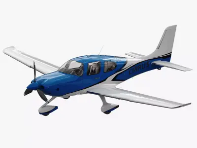 Cirrus SR22T with interior 3D model