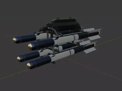 Scalpal-Hydra 70mm Rocket System Low-poly 3D model