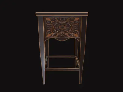 Medieval Furniture V05 Low-poly 3D model