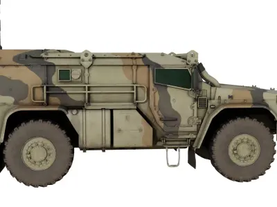 Typhoon VDV K-4836 Russian Armored Transport Full Interior Low-poly 3D model