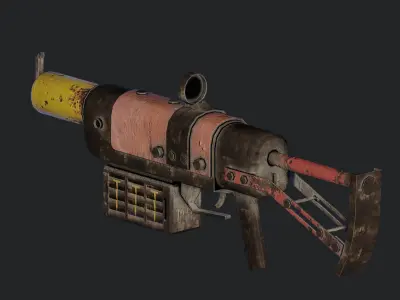 Post Apocalyptic Gun - Weapon - SMG Low-poly 3D model