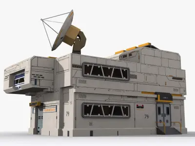 Sci-Fi Industrial x13 Low-poly 3D model