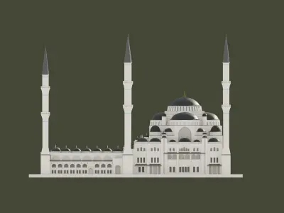Camlica Camii Mosque 3D Model 3D model