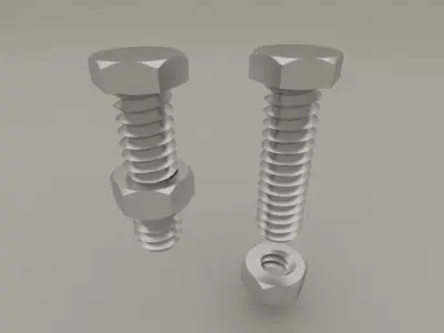 bolts and nuts collection 3D model