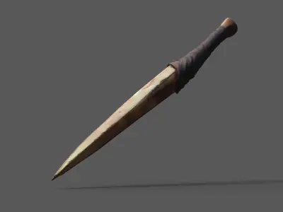 Bone Fang Dagger Free Stylized Primitive Dagger 3D Model Free low-poly 3D model