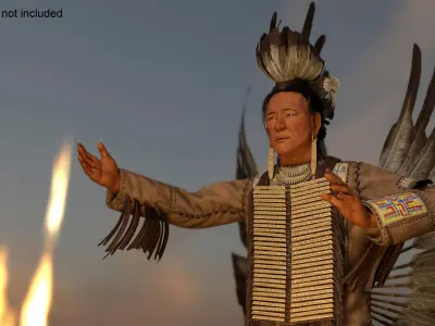 American Indian Rigged 3D model