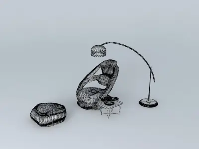 Furniture set Arm chair Fauteil relax  Free 3D model