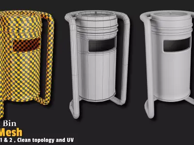Trash Bin Base Mesh VOL01 Low-poly 3D model